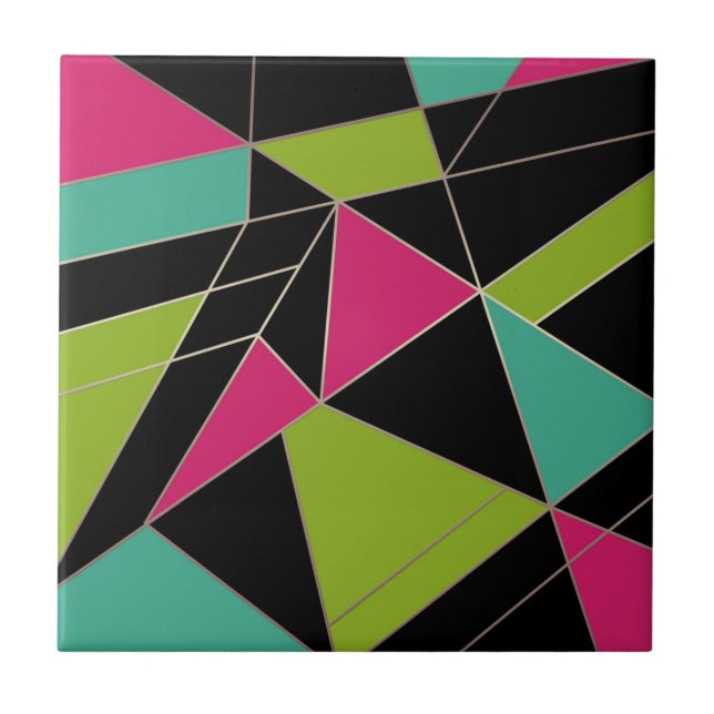 Azulejo Triángulos de modo de geometría geométrica abstrac (Frente)