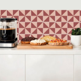 Azulejo Triángulos en siena y cuarzo rosa geométrico