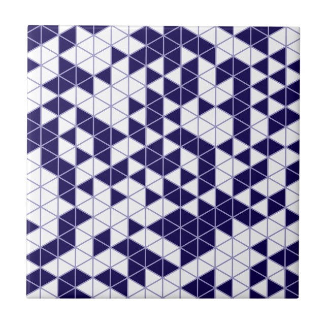 Azulejo Triángulos geométricos modernos de lavanda morada  (Frente)