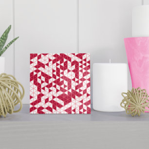 Azulejo Triángulos Geométricos Modernos Magenta Rosa Blanc