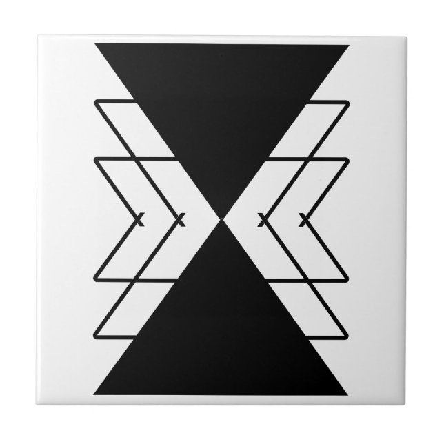 Azulejo Triángulos negros formas geométricas negras  (Frente)