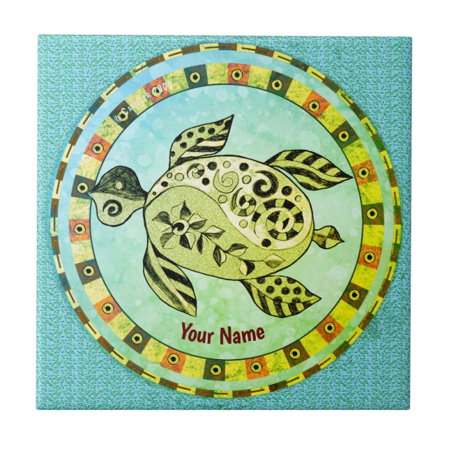 Azulejo Tribal Turtle (Frente)