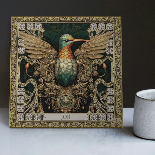 Azulejo Tributo a la joya tribal del colibrí místico