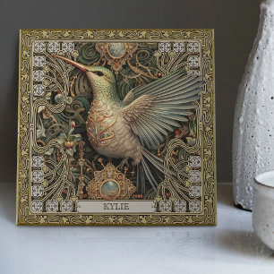 Azulejo Tributo a la joya tribal del colibrí místico