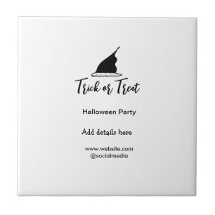 Azulejo Trick o tratar la fiesta de Halloween gorra negro