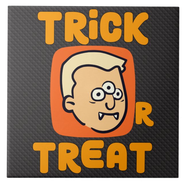 Azulejo Trick Or Treat - Dessin Vampire Halloween (Frente)