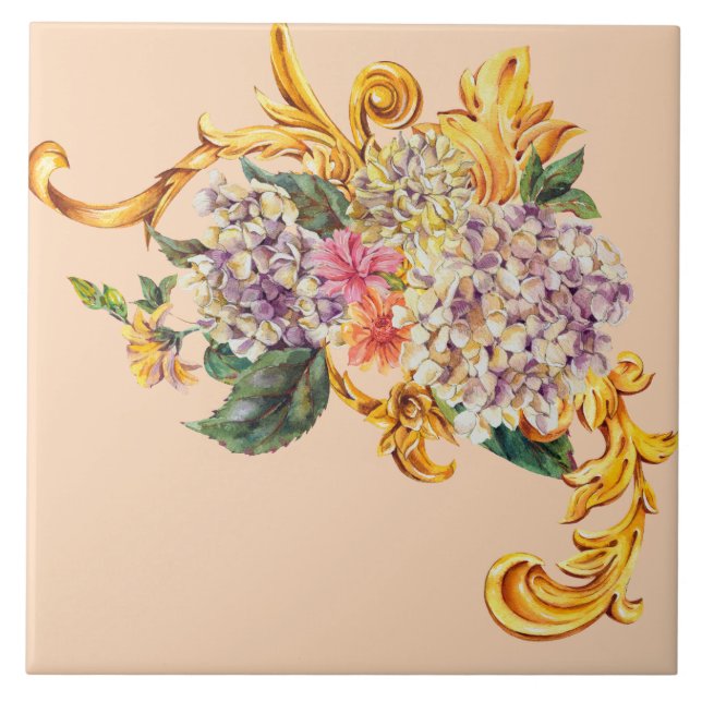 Azulejo Trigo, Flor Bouquet Cerámica Tile (Frente)