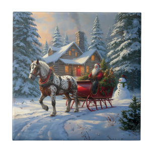 Azulejo Trineo de un caballo de Santa Claus