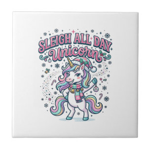Azulejo Trineo de Unicornio Todo el Día Merch Encantador d