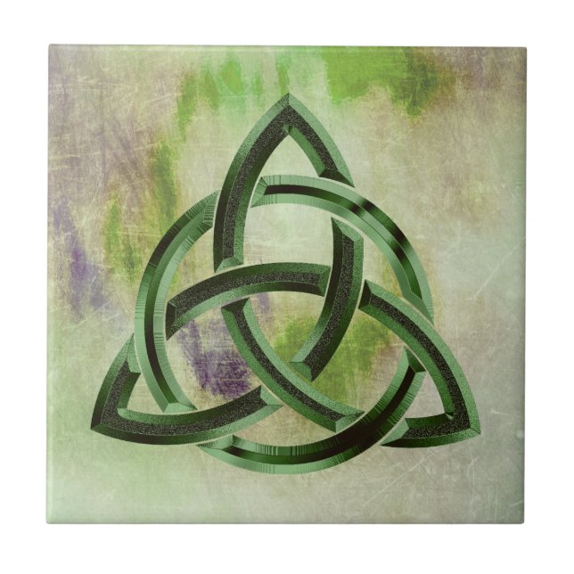 Azulejo Trinity Knot Celtic Green Grunge Vintage (Frente)