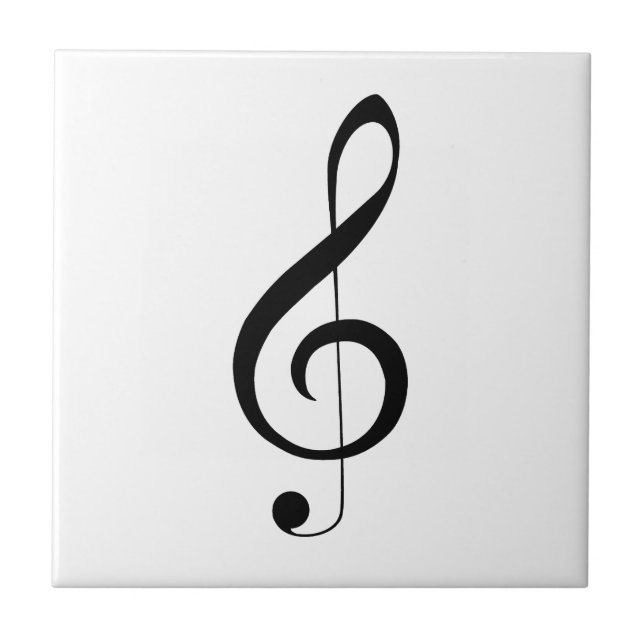Azulejo Triple Clef Musical Note, (Frente)