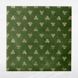 Azulejo Triple espiral de oro verde celta