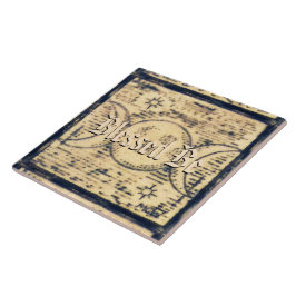 Azulejo Triple Illus Luna. Prim Old World Style Altar Tile