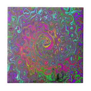 Azulejo Trippy Pink Hot Pink Resumen Remo Liquido Swirl Re