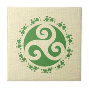 Azulejo Triskelion Celta y Shamrock