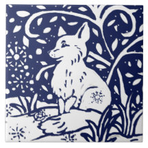 Trivet de animales de Fox Woodland Blue Winter