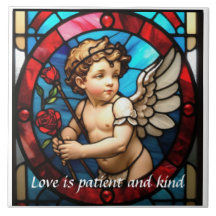 Trivet de cerámica de vidrio templado de Cherub y