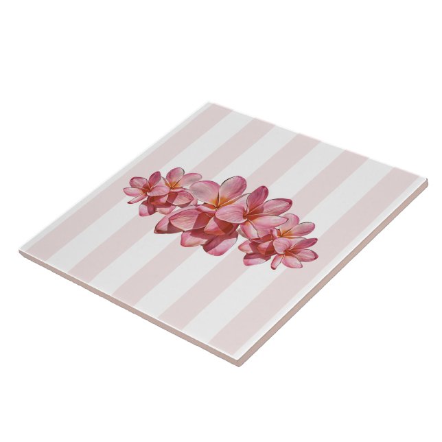 Azulejo Trivet - Plumeria rosa (Lado)