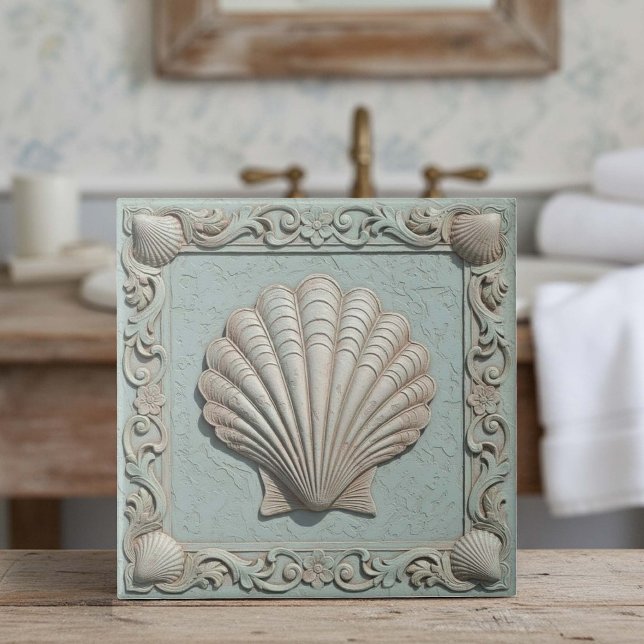 Azulejo Trompe L'oeil Marine Life Clam Shell ID1190d (Subido por el creador)