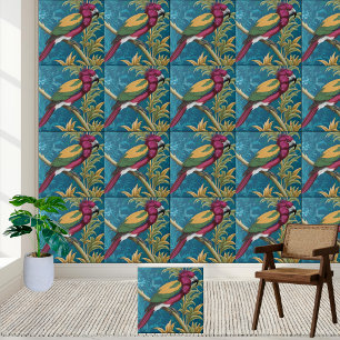 Azulejo Tropical Chinoiserie Parrot Tile