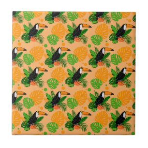 Azulejo Trópico Toucan Bird Seamless Pattern