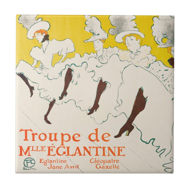 Azulejo Troupe de Mademoiselle Eglantine, Toulouse Lautrec (Frente)