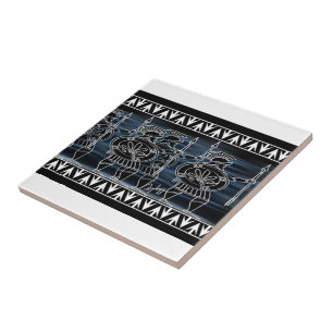 Azulejo Troya de figuras negras griegas