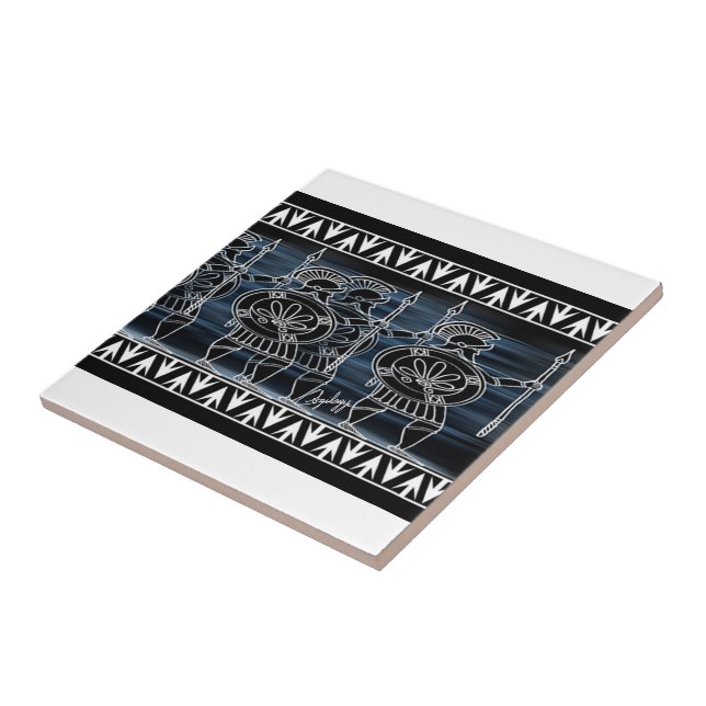 Azulejo Troya de figuras negras griegas (Lado)