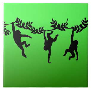 Azulejo Troya de monos