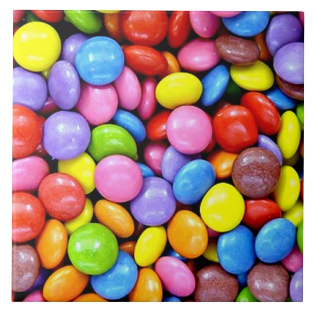 Azulejo Trozos de dulces, dulces coloridos (Frente)