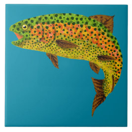 Azulejo Trucha arco iris 1 de la hoja de Aspen