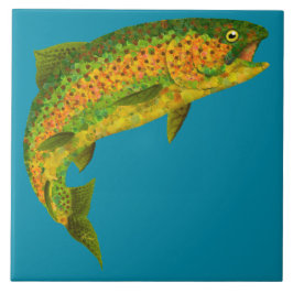 Azulejo Trucha arco iris 4 de la hoja de Aspen