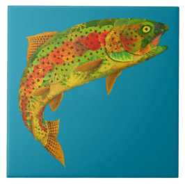 Azulejo Trucha arco iris 5 de la hoja de Aspen