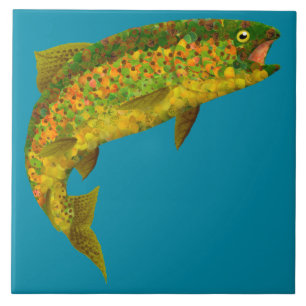 Azulejo Trucha arco iris de hoja de lápiz 3