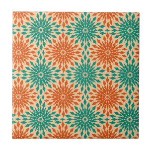 Azulejo Trullo enrrollado de Starburt y diseño anaranjado