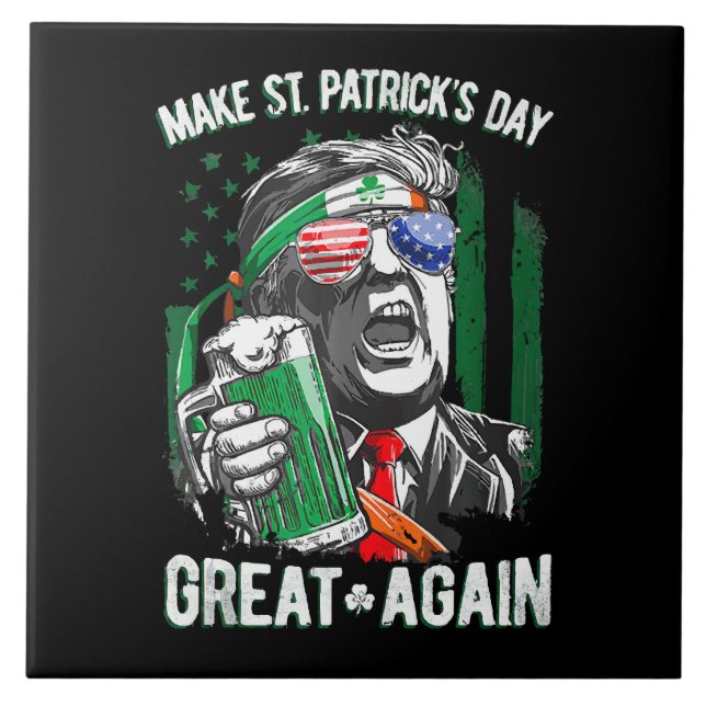 Azulejo Trump vuelve a ser gracioso el día de San Patricio (Frente)
