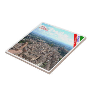 Azulejo TSC044 Vista aérea de SIENA, Toscana,