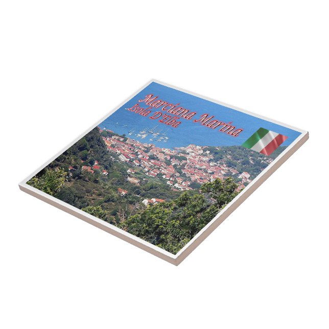 Azulejo TSC081 MARCIANA MARINA, Isla ELBA, (Lado)