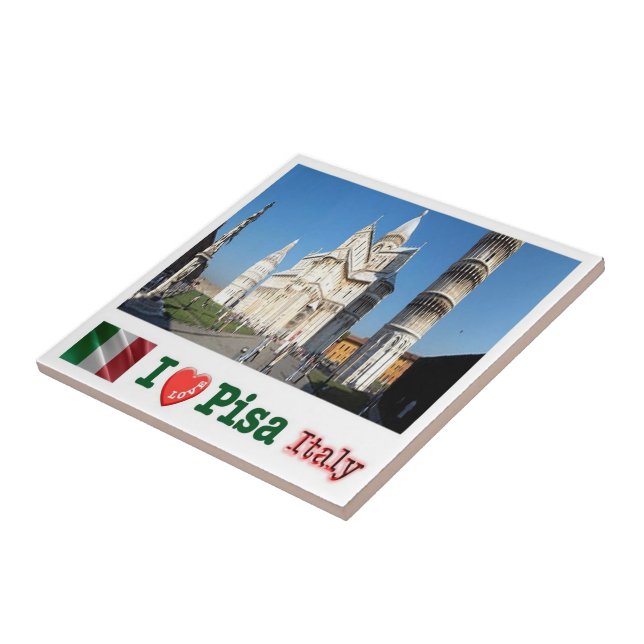 Azulejo TSC098 PISA I Love, Piazza Duomo, Toscana, (Lado)