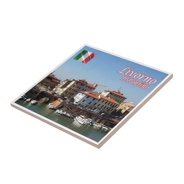 Azulejo TSC116 LIVORNO,El Pontino, Toscana, Italia, (Lado)