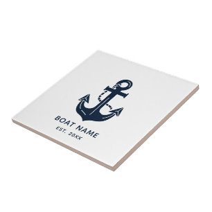 Azulejo Tu Ancla de Barco Azul