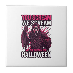 Azulejo Tú gritas nosotros Halloween Ghostface Cuchillo Sa