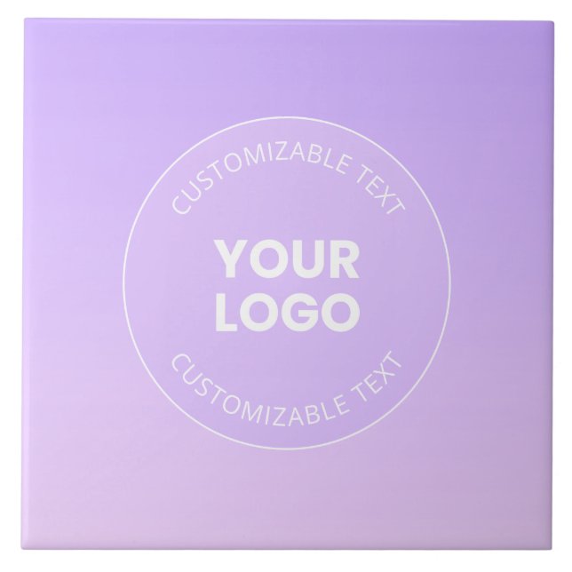 Azulejo Tu Logotipo | Gradiente sutil de lavanda ombré (Frente)