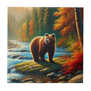 Azulejo Tubería cerámica del oso otoñal