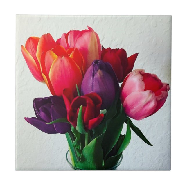Azulejo Tulip Bouquet de primavera (Frente)