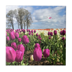 Azulejo Tulip Field con cometa, Oregón
