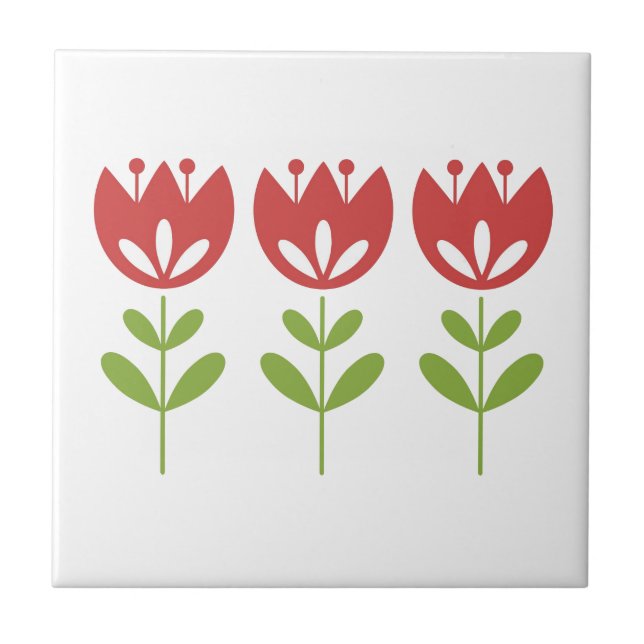 Azulejo Tulip Flowers Simple Moderno Clásico Naturaleza Ro (Frente)