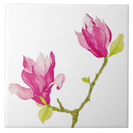 Azulejo Tulip Magnolias sobre una tela cerámica (1)