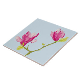 Azulejo Tulip Magnolias sobre una tela cerámica (2)