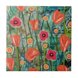 Azulejo Tulip Tango - Arte floral inspirado en la naturale